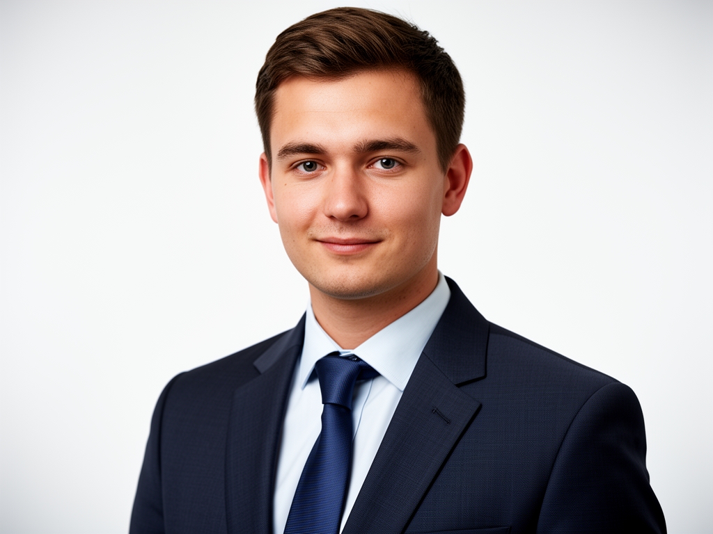 Профессиональный портрет женщины-журналиста с аналитическим выражением лица, светлый деловой образ